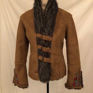 Baby Phat Suede Jacket with Faux Fur